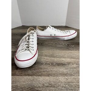 Converse Chuck Taylor All Star Ox White Leather Low Top Sneakers Womens 11